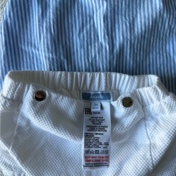 Jacadi Baby Girl Short Set Outfit with matching hat - Picture 4 of 6